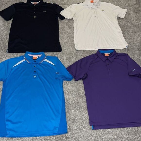 Amazing lot of 4 colorful Bryson Deschambeau Puma Rickie Fowler Golf Shirt-M - Picture 1 of 12